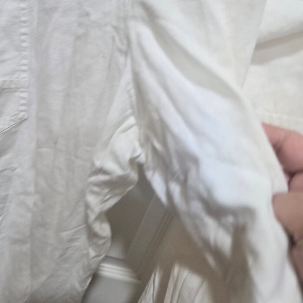 White Linen Cargo Pants Cropped Utility – Size 12 - Picture 8 of 14